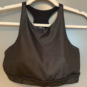 90 Degree Black High Neck Leather-like Shine Sport